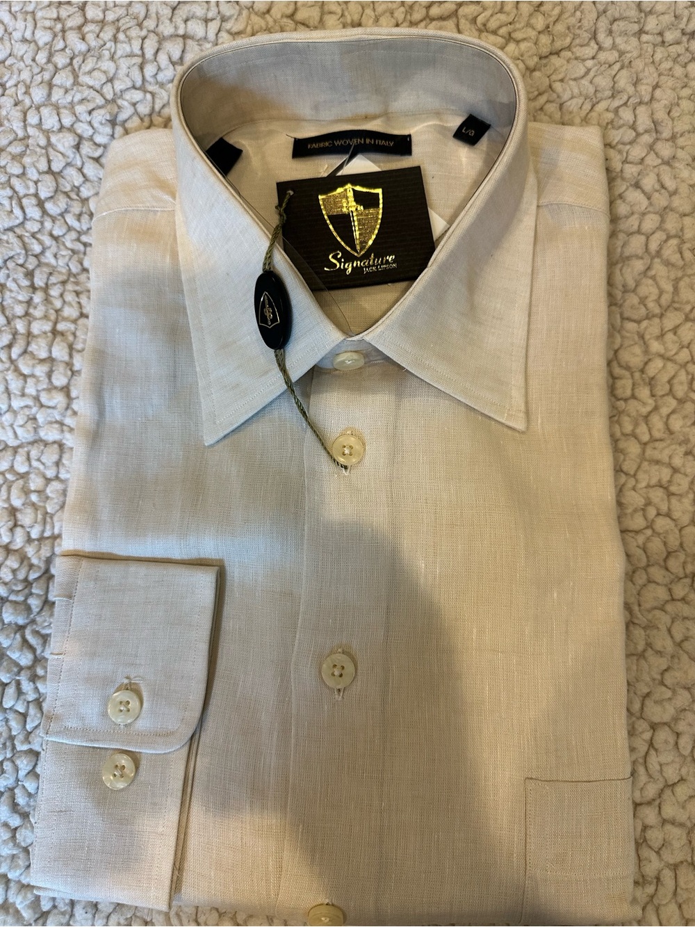 Signature Men's Long-Sleeve Dress Shirt - Light Cream